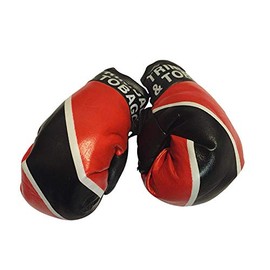 Flag Mini Small Boxing Gloves to Hang Over Car Automobile Mirror - Americas (Country: Trinidad & Tobagol-1)