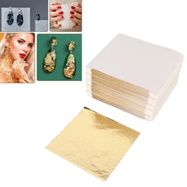 Okuyonic 500 Piezas Hojas de Pan de Oro, Hoja de Oro de Imitación Multiusos, Papel de Oro Moda Brillante para Hacer Joyas de Resina, Arte de Uñas, Manualidades Doradas, Pintura