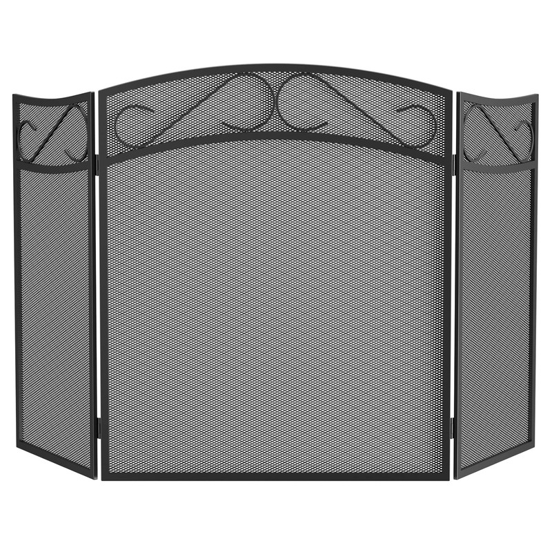 Fire Beauty Fireplace Screen for Wood Burning Fireplace Foldable 3