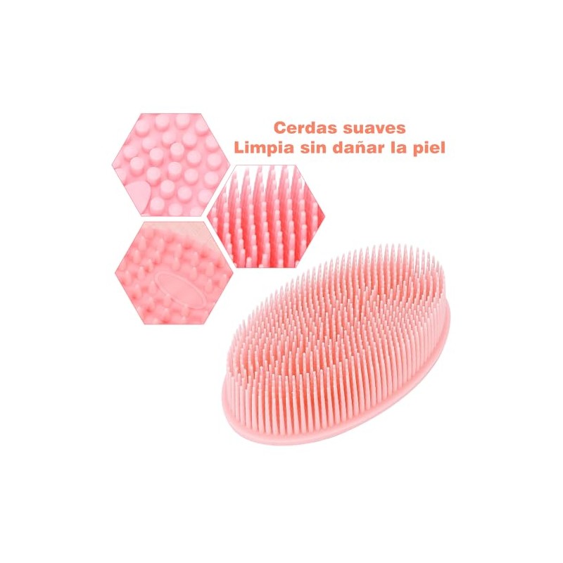 2 Piezas Cepillo Corporal de Silicona, Estropajo Corporal de Suave