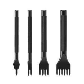 Leather Craft Tool 1/2/4/6 Prong DIY Lacing Stitching Punches Hole, Leather Craft Kits (4mm)