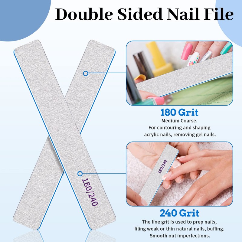 Nail Files for Natural and False Nails or Thick Nails