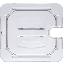 Carlisle FoodService Products Storplus 1/4 Size Notched Universal Food Pan Lid with Molded Handle for Catering, Buffets, and Restaurants, Polycarbonate, Clear, (Pack of 6)