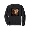 Leopard With Flowers Around Boho Style Graphic Sweatshirt