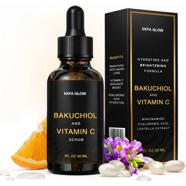 Suero De Bakuchiol: Alternativa Vegana Al Retinol Para Líneas De Expresión Y Arrugas. Suero Facial Iluminador Con Niacinamida Y Vitamina C Para Mujeres, Hidratante Y Antiedad (30 Ml).