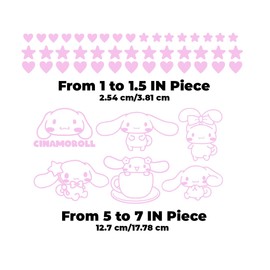Vinyl Art Decal Decor - Cinamoroll - 7" to 5" Each - Cute Trendy Inspiring Lovely Design for Girls Boys Bedroom Closet Playroom Nursery Kinder Daycare Living Room Wall Sticker (Pink)