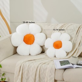 CANGHI CANGHI Flower Pillows Flower Shaped Throw Pillow Cute Daisy Flower Pillows Flower Seating Cushions for Adults Kids Home Bedroom Sofa Chair Couch Decor (Pink, 15.74 inch)