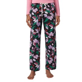 HUE Women's Lounge Pajama Separates, Christmas and Holiday Collection, Black Wonderful Winter-Sleep Pant, Large