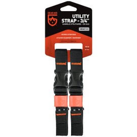 GEAR AID Utility Straps with Side Release Buckle, Secure and Compress Camping, Biking, Hunting, Boating Gear, 3/4" Width, 40" Length
