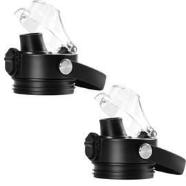 XACIOA Auto Spout Lid for YETI Rambler 18 26 36 64 oz Bottles, Clear Replacement Chug Lid for RTIC Water Bottles, Auto Flip Top with Push Button & Lock, 2Pack