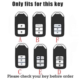 TECART Key Case Cover Fit for Honda Civic Key Fob Keychain Key Shell Holder Carbon Fiber ABS Accessories 2/3/4 Buttons, 2 Button-Black a, 2 Button