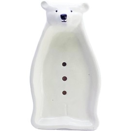 Sun Art Cute Miscellaneous Goods Soap Dish Soap Rest Polar Bear SAN3775 White 13.8 cm