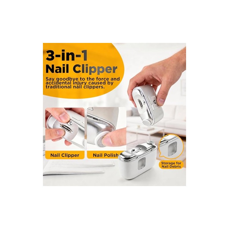 Electric Nail Clippers for Seniors, 2026 Upgraded 3-in-1 Automatic Nail