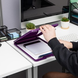 Mind Reader Clipboard with Storage, Teacher, Nursing Clipboard, Plastic, 9.25"L x 13.25"W x 1"H, Set of 6, Assorted Colors