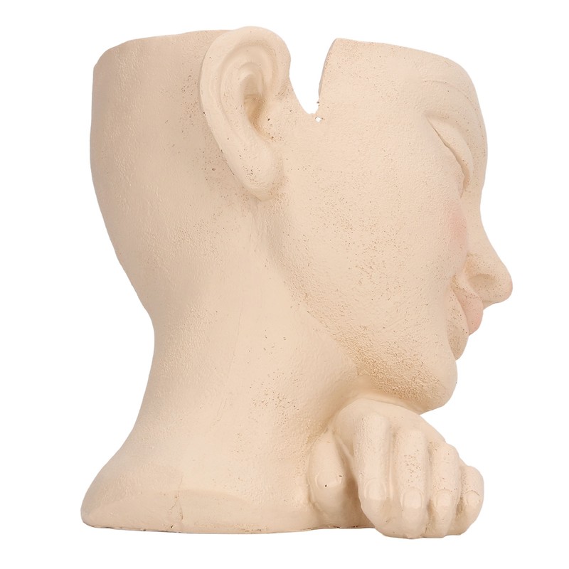 Face Flower Pot Sleeping Girl High Density Resin Drainage Hole
