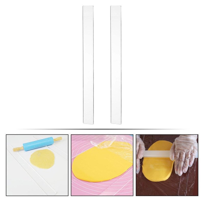 2pcs Dough Thickness Rulers Dough Thickness Guides Pastry Rolling Pin
