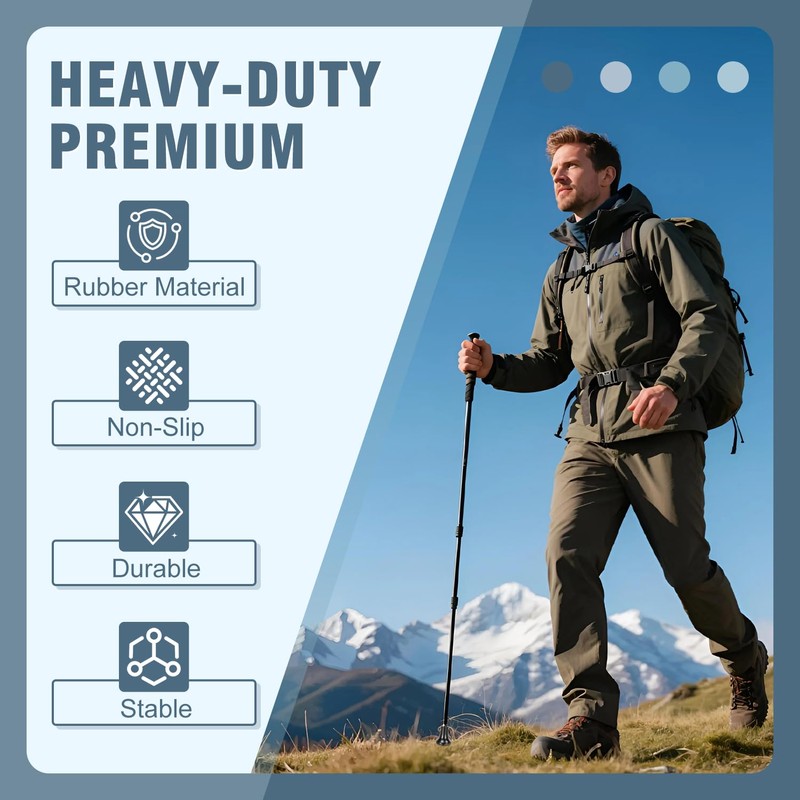 supregear Heavy Duty Rubber Replacement Caps for Hiking and Trekking