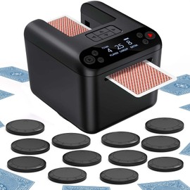 Máquina automática para distribuir cartas, 1-2-4 barajas compatible con 12 jugadores, juegos integrados, oferta de 360°/180°, para póker, UNO, fase 10, Skip-Bo, Texas Holdem con 12 controles remotos