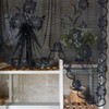 NewWPKIRA 1 Panel Black Floral Embroidery Sheer Lace Curtain Valance