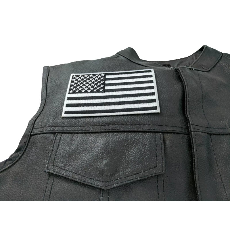 Ivamis Black and White American Flag Patch with White Borders-