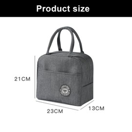 MUNTE Pack of 2 Small Cool Bags, Portable Lunch Bag, Lunch Bag with Heat-Insulating Aluminium Foil, Thermal Bag for Work, School and Picnics (Grey and Black)