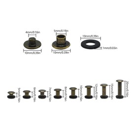 JJWNMLL 20 pieces chicago screw rivets binding screws, M5 x 5 mm bronze