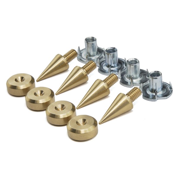 PrecisionGeek - Speaker Spikes and Pads, Brass Set M6 Spikes