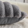 Neelvin Grey Faux Fur Cozy Soft Striped Decorative Throw Pillow