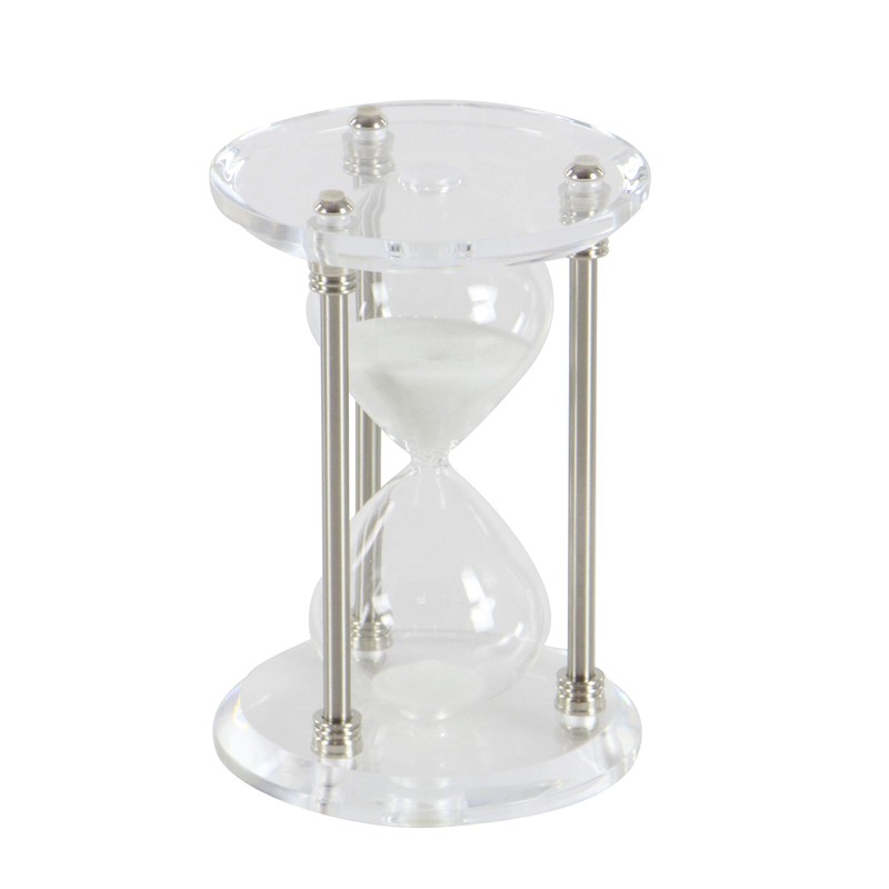 Deco 79 Metal Hourglass Sand Timer with Acrylic Base, 6"