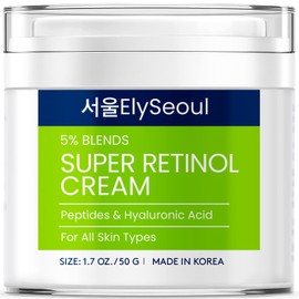 ElySeoul- Crema de retinol, crema hidratante facial con retinol, crema antiarrugas para el rostro, reafirmante del cuello, crema para ojos con retinol