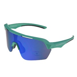 Gamswild WS7136 Sunglasses, Modern TR90 Safety Glasses with Adjustable Nose Pads, UV Protection, Mirrored Lens, Green, Unisex-Adults