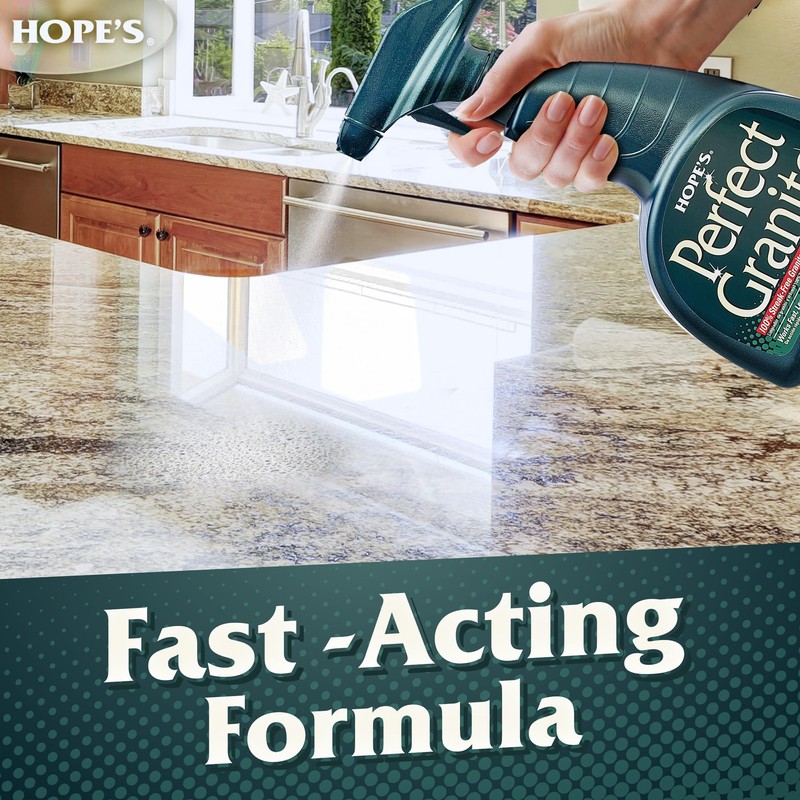 HOPE'S Perfect Granite & Marble Countertop Cleaner, Stain Remover and
