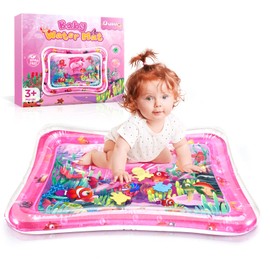 Dusor Water Mat Baby Toy 3 6 9 Months Water Play Mat BPA-Free Play Mat Baby Inflatable Tummy Time Mat Fun Activities Your Baby's Stimulation Growth Pink