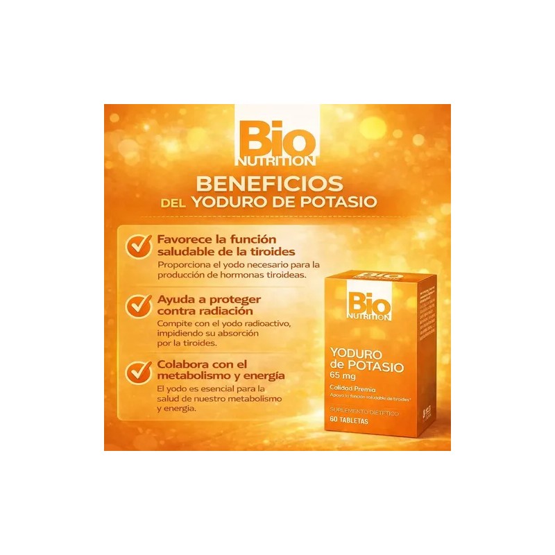 Yoduro De Potasio 65Mg 60 Tabletas Suplemento Bio Nutrition