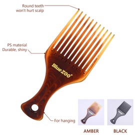 fidget pencil 2 Pcs Afro Hair Comb Hair Pick,Smooth Afro Pick Lift Detangle Styling Comb with Wide Tooth,Amber Comb Fashion Hair Style Tools for Curly Hair Hairstyle