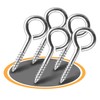 HENK Eye Screw Hooks, Eye Bolts, Pack of 100, Shiny