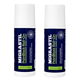 Migrastil PainBlock Roll-On 3 oz - Topical Roll-On for Muscle Aches, Cramps, Joint & Nerve Discomfort. Works Great on Shoulders, Neck, Feet, Knees, Legs, Back, Elbows, HIPS, Etc. (2)