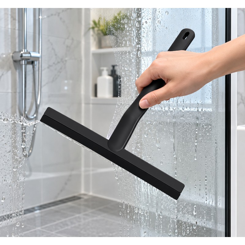 1pc Shower Squeegee Cleaner Durable Silicone Blade for Water Removal