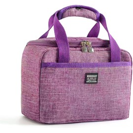 iDock bolsa de almuerzo termica,lonchera termica mujer,loncheras para mujer,tela Oxford a prueba de fugas de adultos,playa,camping (púrpura)
