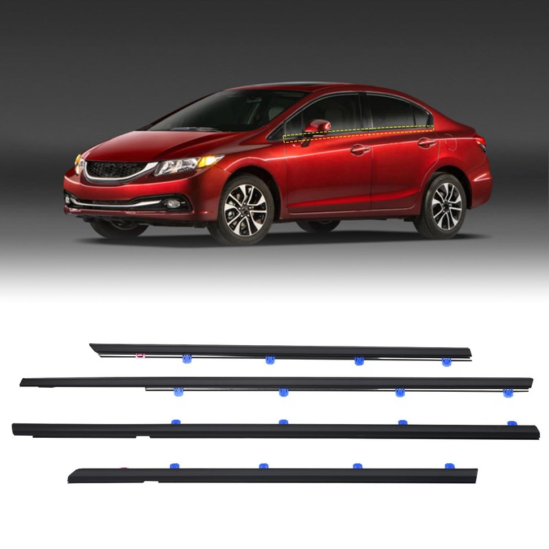 ZONFANT 4 Pcs Car Outer Door Window Moulding Trim Weatherstrip
