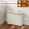 Bathroom Toilet Paper Storage Basket, Waterproof Oxford Cloth with Bamboo