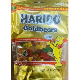 Haribo Gummy Bears Fruit Chewy Candy Gummi ~ Goldbears ~ 14 oz Resealable Bag