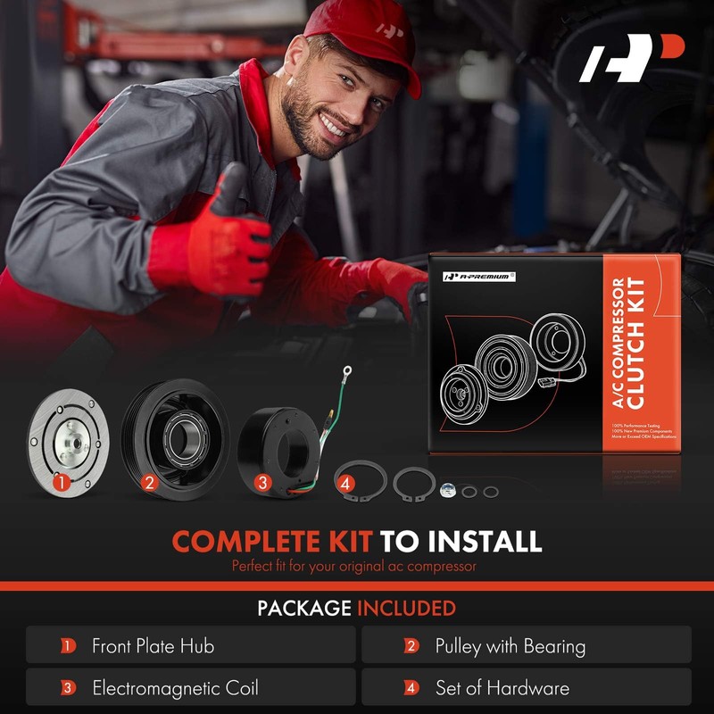 A-Premium Air Conditioner AC Compressor Clutch Kit Compatible with Honda