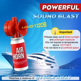Saillong 4 Pack 1.4oz Boat Air Horn for Safety, Loud Marine Air Horns Can, Mini Small Blow Fog Bear Horn, Emergency Use for Sporting Events, Boat, Animal Alarm