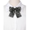 [Elerevyo] Women's Plaid Cotton Pre-tied Funny Bow Tie for Party