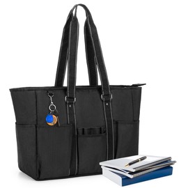 Damero Teacher Bag, Teacher Work Bag with Padded Laptop Compartment, Teacher Utility Bag with Multiple Pockets for School, Work, black, Utility