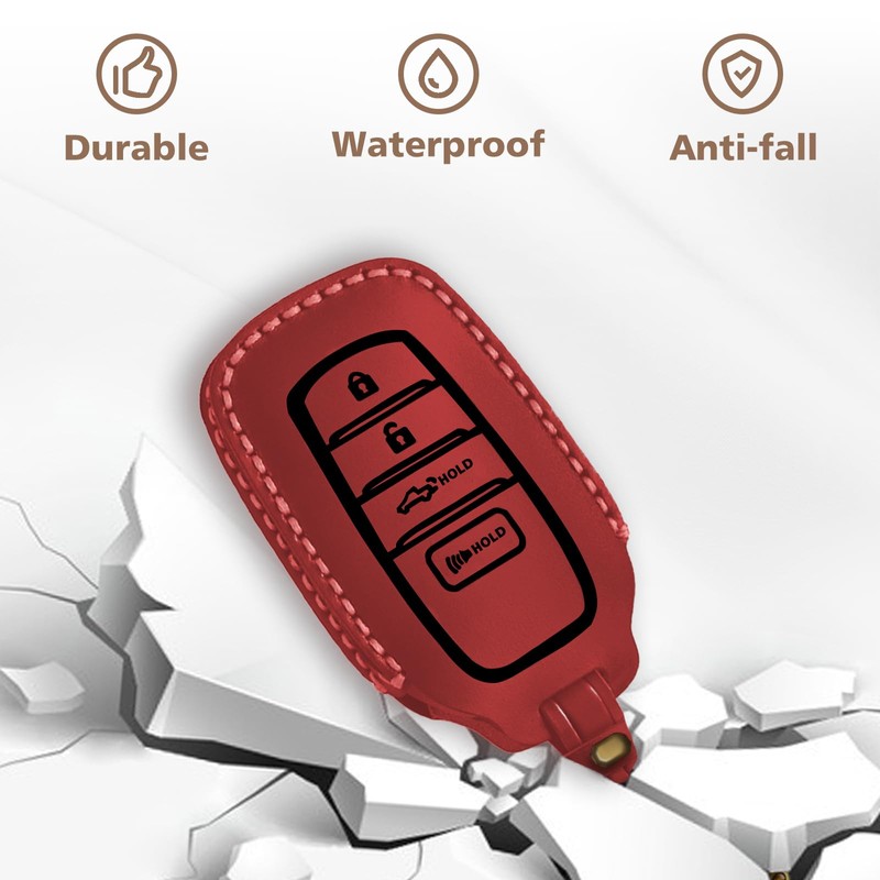 Muslogy Key Fob Cover Leather Case Compatible with Tacoma 2024