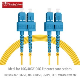 OS2 SC to SC Single Mode Fiber Patch Cables 0.5m(1.6ft), Options 0.5m~153m, Singlemode Fiber Optic Cable 10G SMF LSZH Duplex 9/125μm OD 2.0mm 𝙍𝙖𝙢𝙗𝙤𝘾𝙖𝙗𝙡𝙚𝙨
