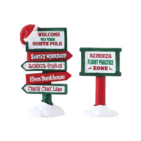 Lemax - North Pole Signs - Set Of 2