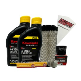 Cyclemax Tune Up Kit SAE 30 with Spark Plugs compatible with Kawasaki compatible with FX481V FX541V FX 600V